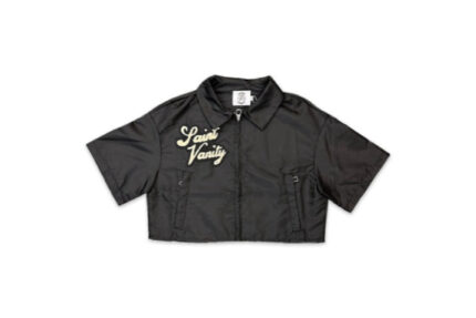 Saint Vanity Nylon Zip Up Cropped Shirt Black